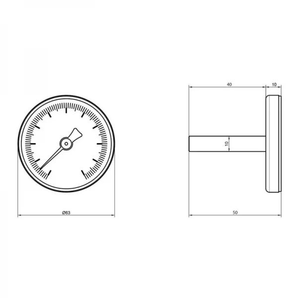 Термометр SD Plus 120ºC 63 мм 1/2