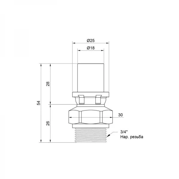 Переходник пресс Icma 16х3/4