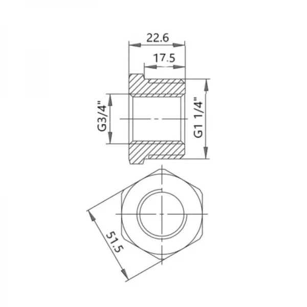 Футорка чугунная радиаторная 1