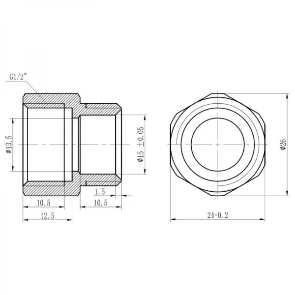 Муфта обжимная SD Forte 16х1/2