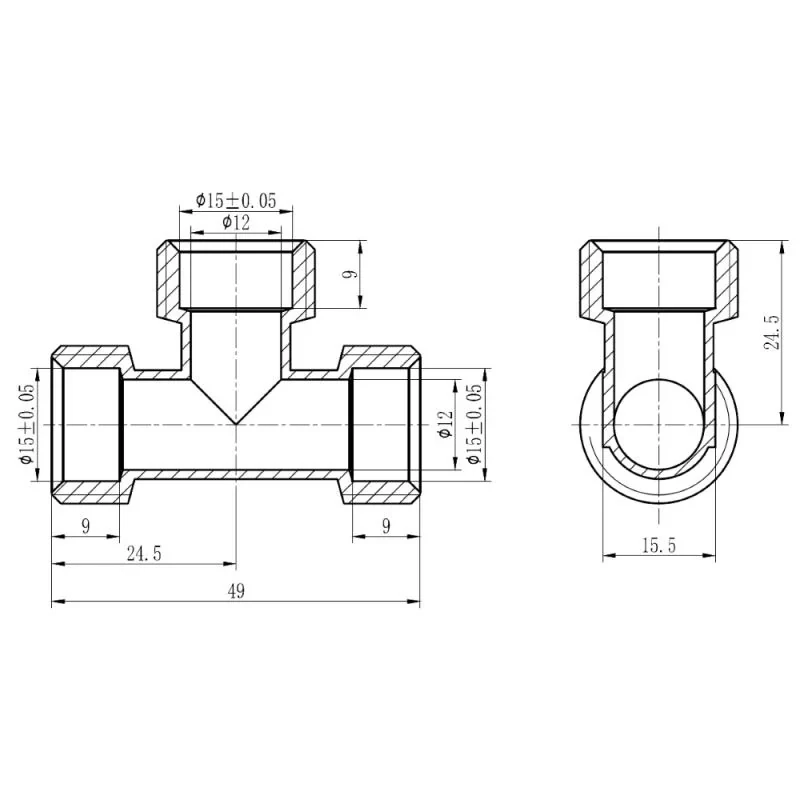 Тройник обжимной SD Forte 16 SF176W161616