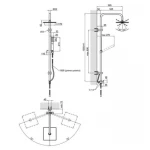 Душевая стойка универсальная Qtap Plava на два потребителя 1015 мм прямоугольная QT1001CRM Chrome