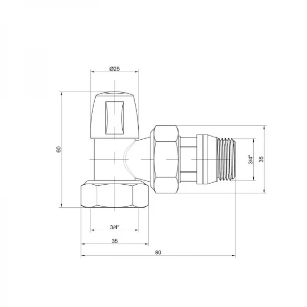 Кран радиаторный Icma 3/4