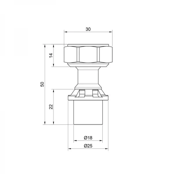 Переходник пресс Icma 16х3/4