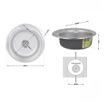 Кухонна мийка Lidz 510-D 0,8 мм Satin (LIDZ510DSAT)