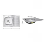 Кухонна мийка Lidz 6080-L 0,6 мм Satin (LIDZ6080L06SAT)