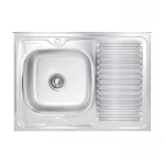 Кухонна мийка Lidz 6080-L 0,6 мм Satin (LIDZ6080L06SAT)