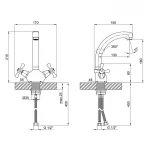 Смеситель для кухни Lidz Lamb 272F двухвентильный LDLAM272FCRM22018 Chrome