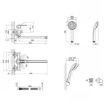 Змішувач для ванни Lidz Sofi 005 з поворотним виливом (з душовим гарнітуром) (k35) LDSOF005CRM22137 Chrome