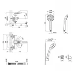 Змішувач для ванни Lidz Sofi 006 з поворотним виливом (з душовим гарнітуром) (k35) LDSOF006CRM22138 Chrome