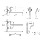 Смеситель для ванны Lidz Nicole 005 с поворотным изливом (c душевым гарнитуром) (k35) LDNIC005CRM22140 Chrome