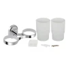 Стакан с держателем Lidz Oreo 0402 двойной настенный (матовое стекло) LDORE0402CRM22164 Chrome