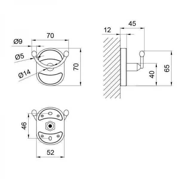 Крючок Lidz Oreo 0602 двойной LDORE0602CRM22169 Chrome