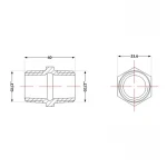 Ниппель чугунный 1/2