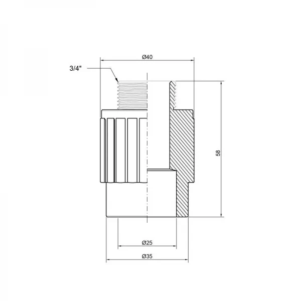 Муфта PPR Thermo Alliance 25х3/4