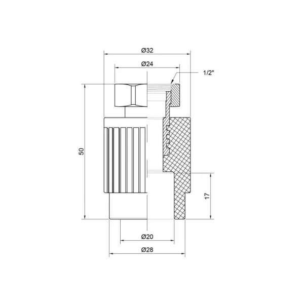 Муфта PPR Thermo Alliance с накидной гайкой 20х1/2