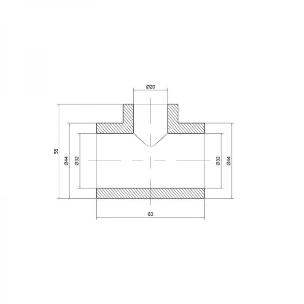 Тройник PPR Thermo Alliance 32х20х32