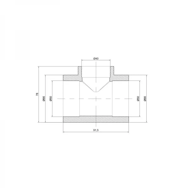 Тройник PPR Thermo Alliance 50х40х50
