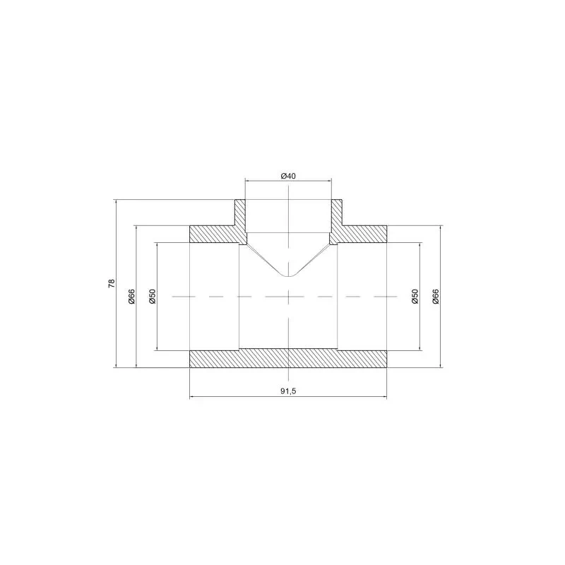 Тройник PPR Thermo Alliance 50х40х50