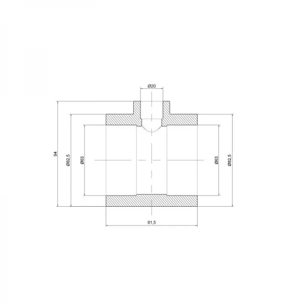 Тройник PPR Thermo Alliance 63х20х63