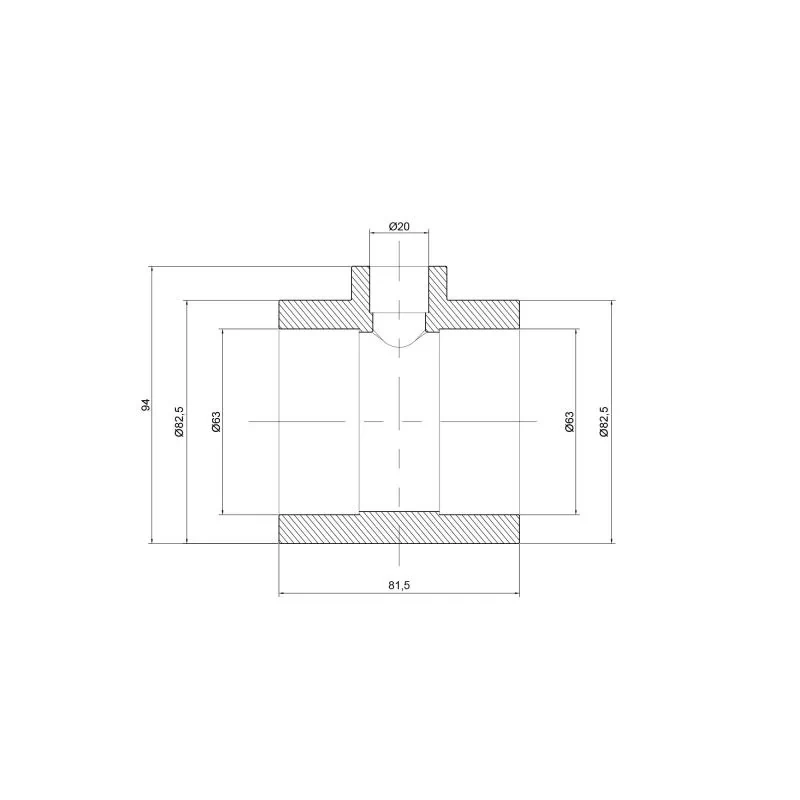 Тройник PPR Thermo Alliance 63х20х63