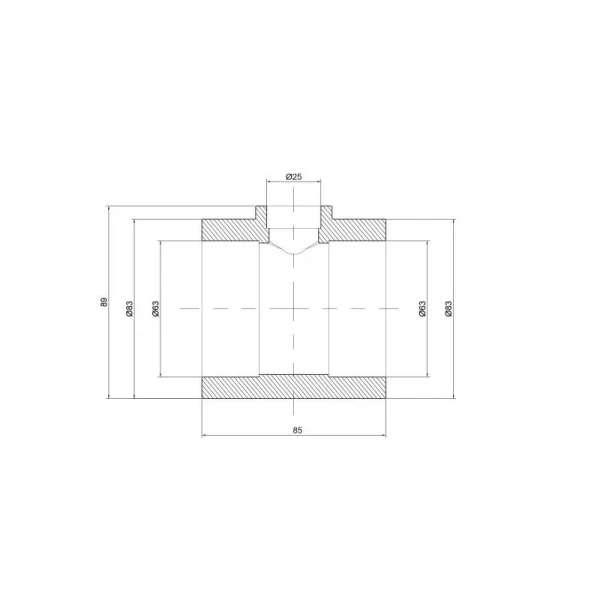 Тройник PPR Thermo Alliance 63х25х63