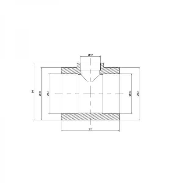 Тройник PPR Thermo Alliance 63х32х63