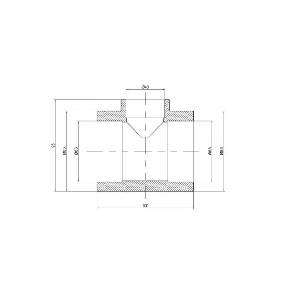 Тройник PPR Thermo Alliance 63х40х63