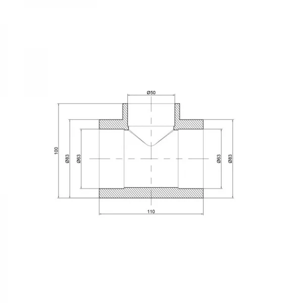 Тройник PPR Thermo Alliance 63х50х63