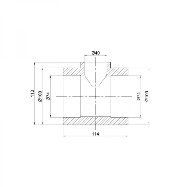 Тройник PPR Thermo Alliance 75х40х75