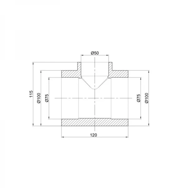 Тройник PPR Thermo Alliance 75х50х75