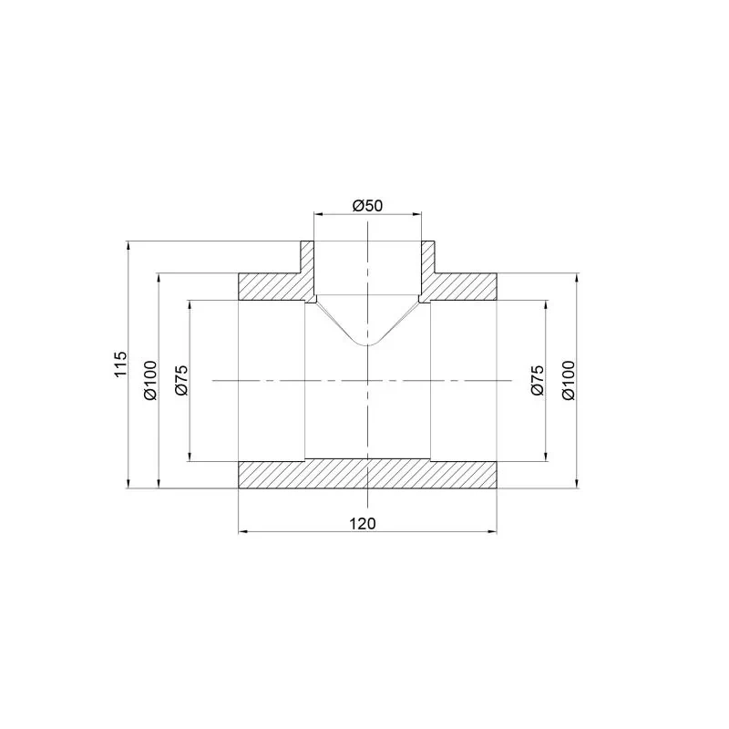 Тройник PPR Thermo Alliance 75х50х75