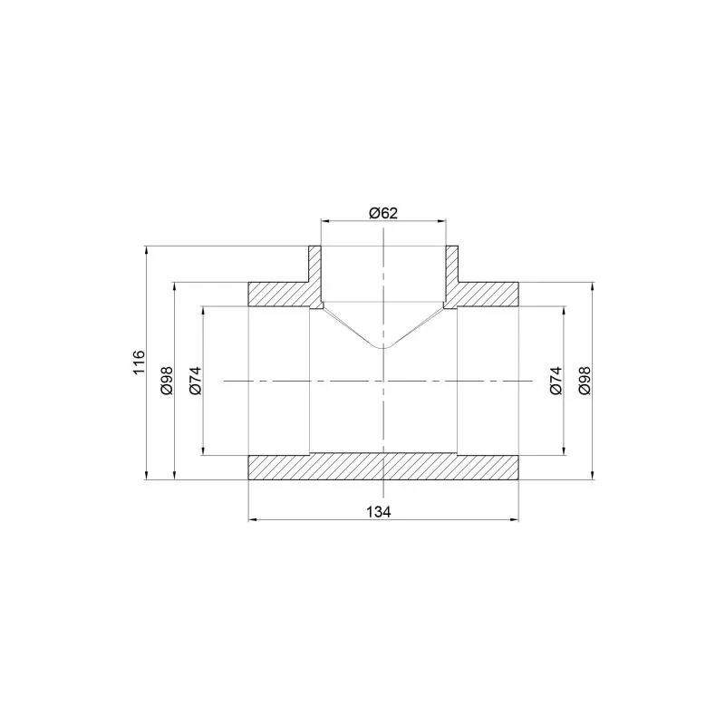 Тройник PPR Thermo Alliance 75х63х75