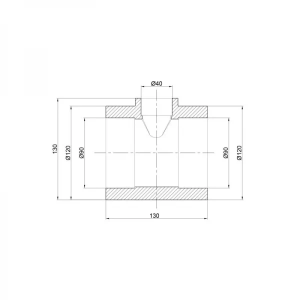 Тройник PPR Thermo Alliance 90х40х90