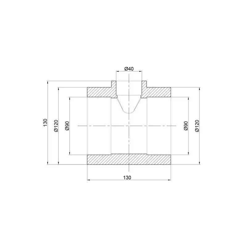 Тройник PPR Thermo Alliance 90х40х90