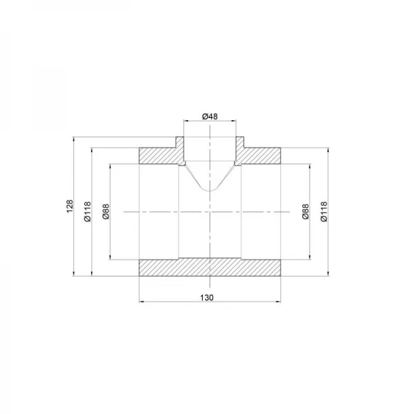 Тройник PPR Thermo Alliance 90х50х90