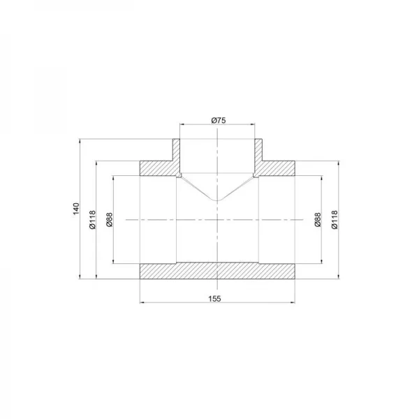 Тройник PPR Thermo Alliance 90х75х90