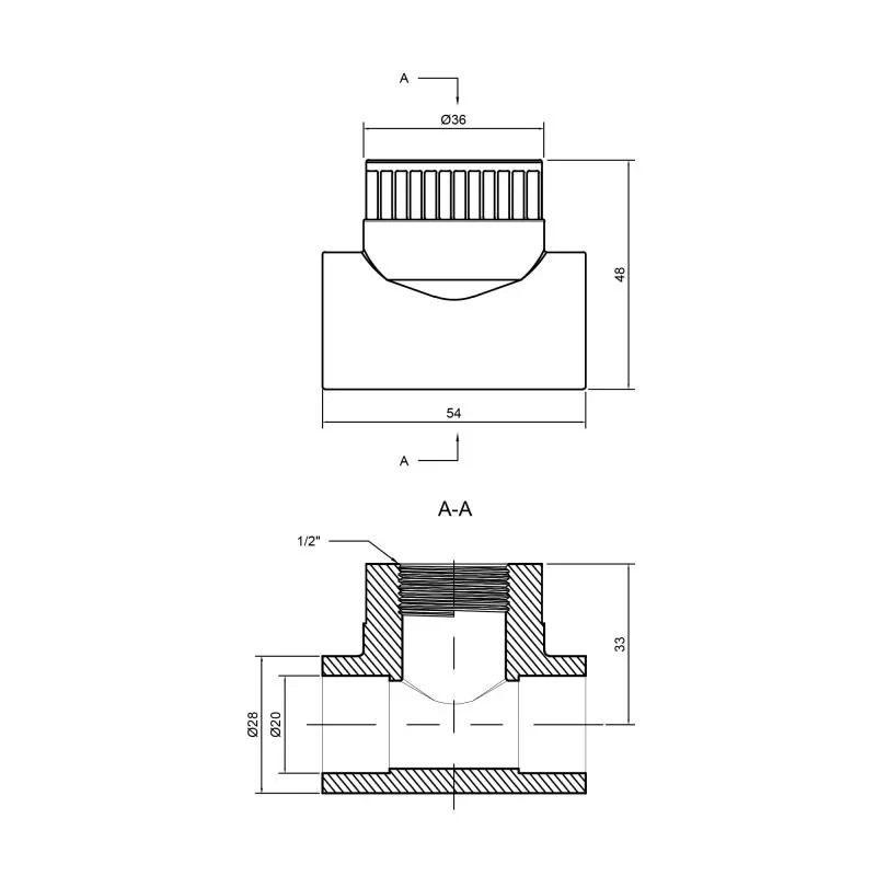 Тройник PPR Thermo Alliance 20х1/2