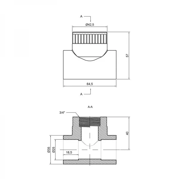 Тройник PPR Thermo Alliance 25х3/4