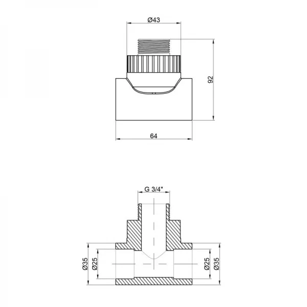 Тройник PPR Thermo Alliance 25х3/4