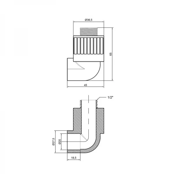 Уголок PPR Thermo Alliance 20х1/2