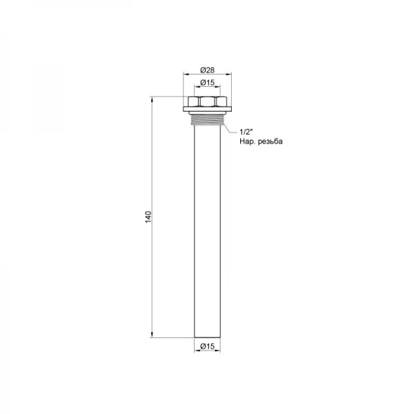 Штуцер для выносного датчика SD Plus 140х13х1/2