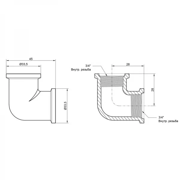 Уголок Icma 3/4