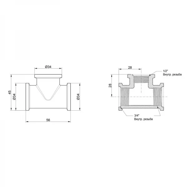 Трійник Icma 3/4