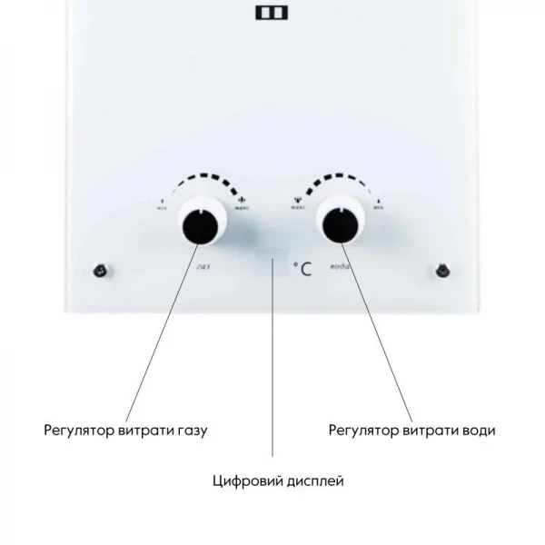 Колонка газовая дымоходная Thermo Alliance JSD20-10GE 10 л панель из стекла White