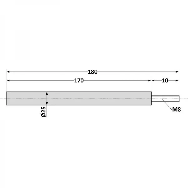 Магнієвий анод Aquahot 170х25, 5 мм 80 л