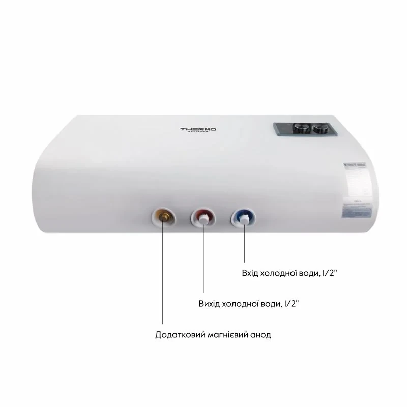 Водонагреватель электрический Thermo Alliance 100 л плоский горизонтальный, мокрый ТЭН 2 кВт (0,8+1,2) DT100H20G(PD)
