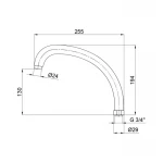 Излив для смесителя Lidz Niagara 273 25 см LDNIA273CRM26200 Chrome