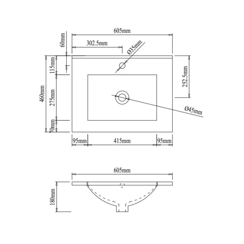Раковина Qtap Albatross 600х460х180 White с донным клапаном QT01113060CW