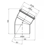 Колено PPR канализационное TA Sewage 110, 30°